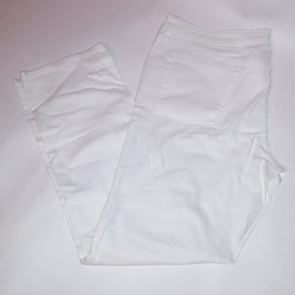 Merona Jeans Womens Size 18 White Modern‎ Straight Mid Rise Slim Hip & Thigh - Picture 3 of 13